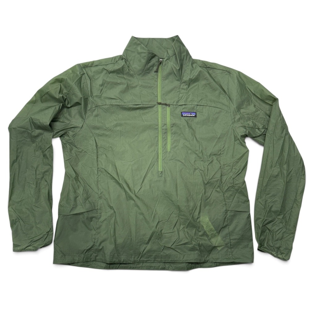Patagonia Houdini Stash 1/2 Zip Pullover Womens Large Green Windbreaker 23435